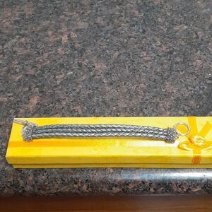 Michael Dawkins Y2K Sterling  "Starry Night" Leather Braided Bracelet.